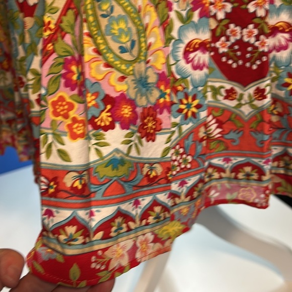 JONES WEAR JEANS PLEATED FLORAL PAISLEY PRINT COTTON MINI SKIRT SIZE 8 - Picture 3 of 11